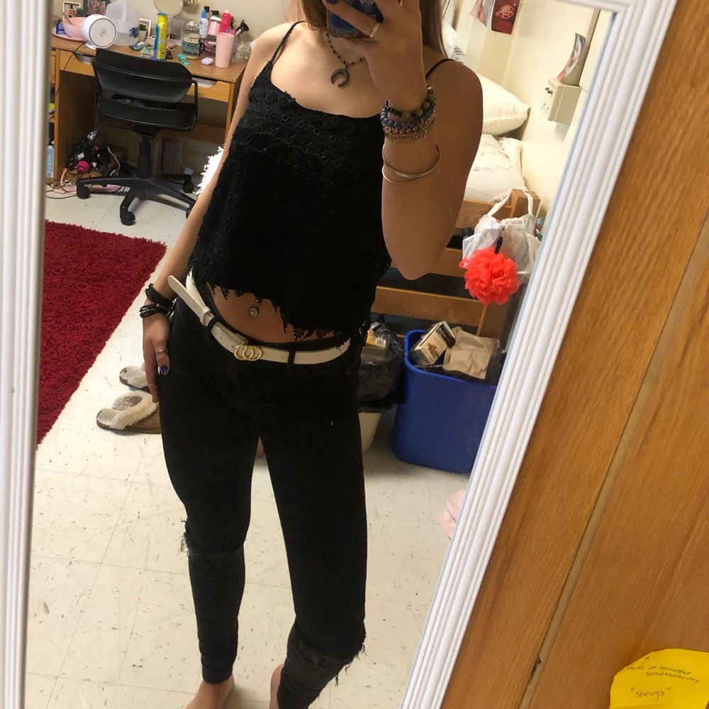 black tank top